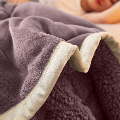 SOGA 2X Light Purple Throw Blanket Warm Cozy Double Sided Thick Flannel Coverlet Fleece Bed Sofa Comforter • LUZ-Blanket302X2
