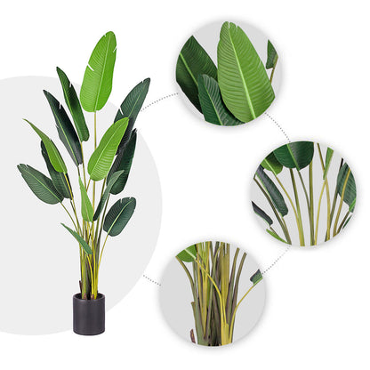 SOGA 4X 220cm Artificial Giant Green Birds of Paradise Tree Fake Tropical Indoor Plant Home Office Decor • LUZ-APlantM22013X4