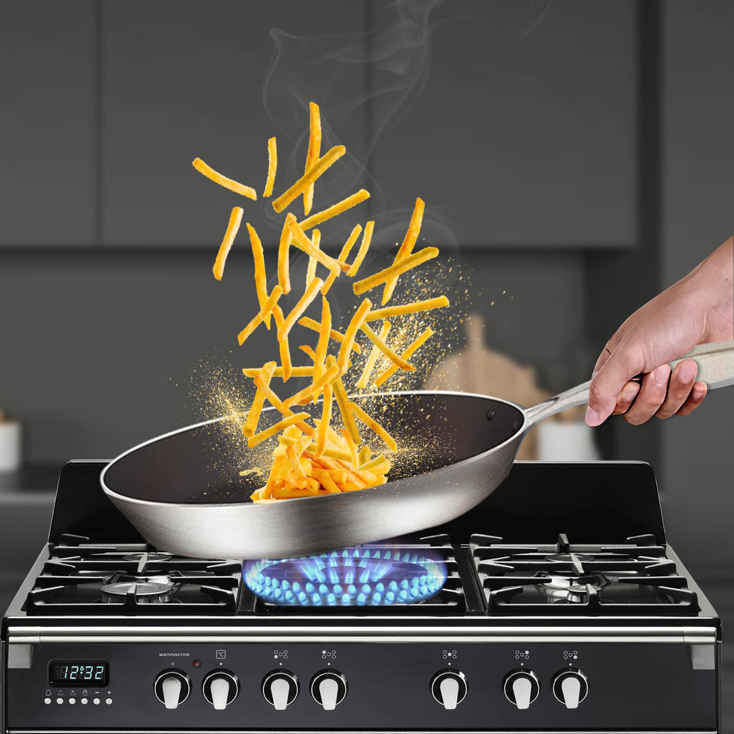 SOGA Stainless Steel Fry Pan 22cm 30cm Frying Pan Skillet Induction Non Stick Interior FryPan • LUZ-FryPanNS2869-2873