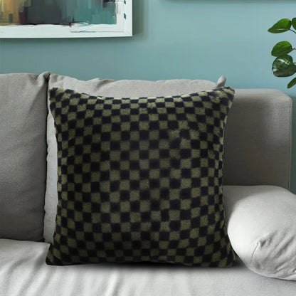 SOGA 45cm Urban Light Luxury Pillow Dark Night Green Checkered Square Throw Pillow • LUZ-FrenchCushion238