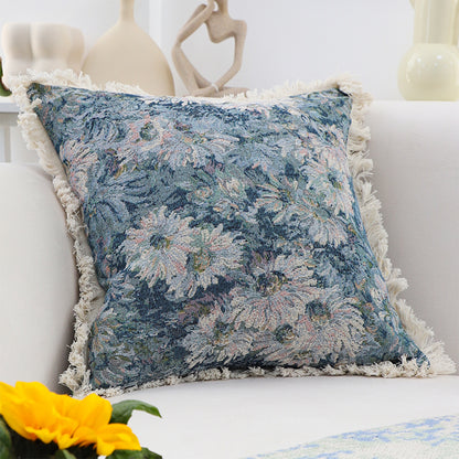 SOGA 50cm Oil Painting Shabby Chic Style Handmade Full Floral Needlepoint Throw Pillow • LUZ-FrenchCushion208