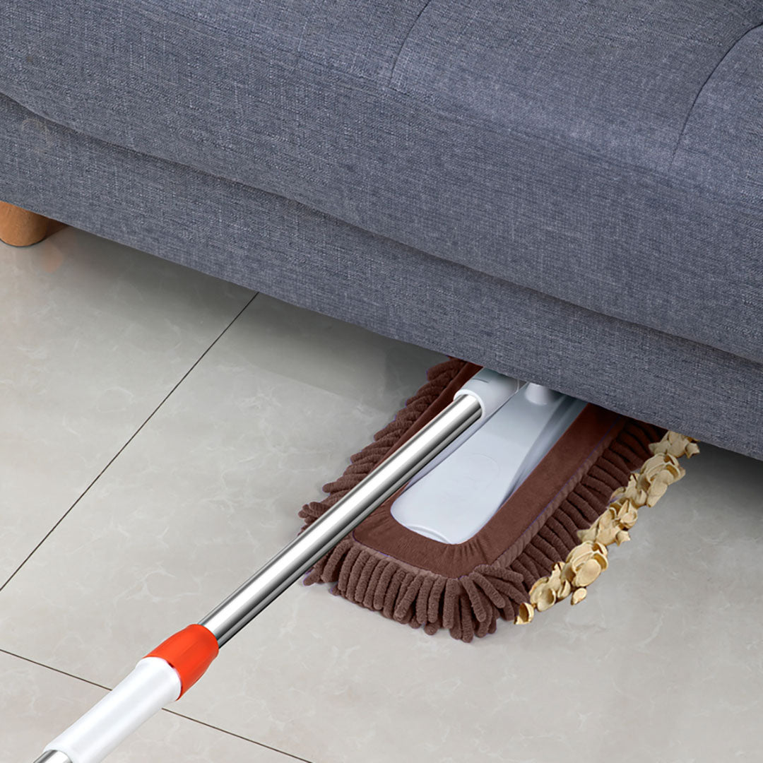 SOGA 80x12 Coffee Microfiber Flat Mop Floor Cleaning Pads Rotating Dust Remover • LUZ-MopCof80