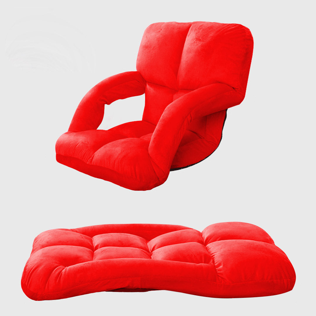 SOGA 4X Foldable Lounge Cushion Adjustable Floor Lazy Recliner Chair with Armrest Red • LUZ-LoungeKidRedX4