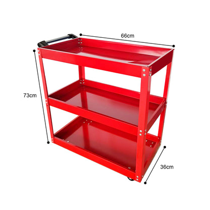 SOGA 3 Tier Tool Storage Cart Portable Service Utility Heavy Duty Mobile Trolley Red • LUZ-ToolCart604