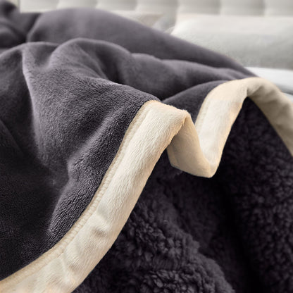 SOGA Dark Grey Throw Blanket Warm Cozy Double Sided Thick Flannel Coverlet Fleece Bed Sofa Comforter • LUZ-Blanket303