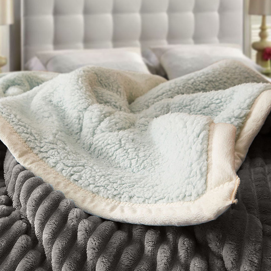 SOGA 2X Grey Throw Blanket Warm Cozy Double Sided Thick Flannel Coverlet Fleece Bed Sofa Comforter • LUZ-Blanket306X2