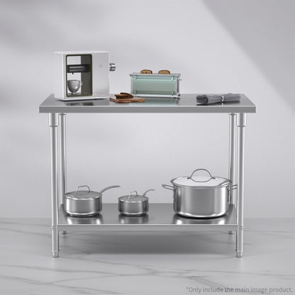 SOGA 120*70*85cm Commercial Catering Kitchen Stainless Steel Prep Work Bench • LUZ-WorkBenchSS2009120CM