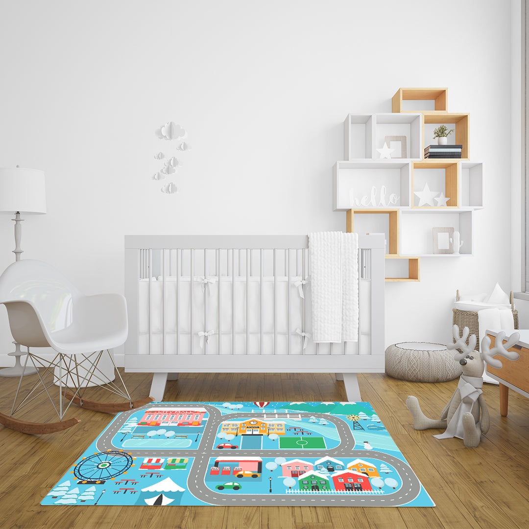 SOGA 2X 20cm Kids Rug Street Map Play Mat, Educational Baby Theme Park Area Rugs • LUZ-KidCarpet602X2