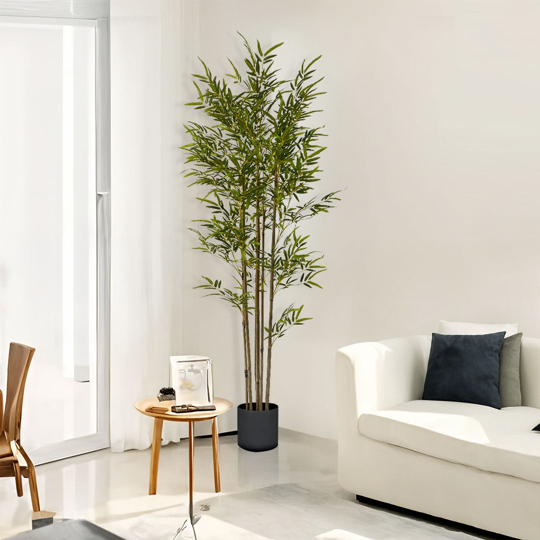 SOGA 180cm Lucky Bamboo Tree Bambusa Vulgaris Artificial Plant w/ 7 Branches Home Accent Decor • LUZ-APlantFHZ180