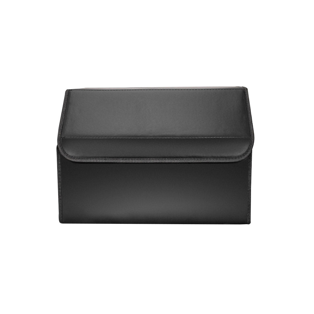 SOGA Leather Car Boot Collapsible Foldable Trunk Cargo Organizer Portable Storage Box Black Medium • LUZ-StorageBLKMed