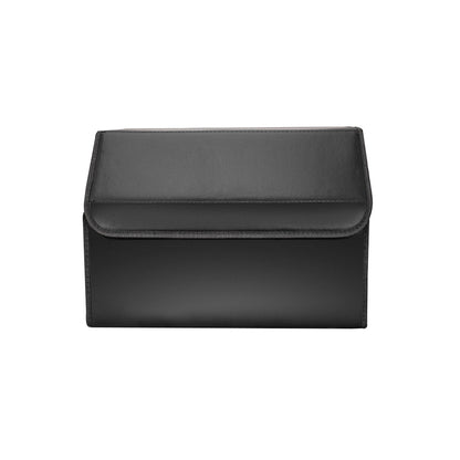 SOGA Leather Car Boot Collapsible Foldable Trunk Cargo Organizer Portable Storage Box Black Medium • LUZ-StorageBLKMed