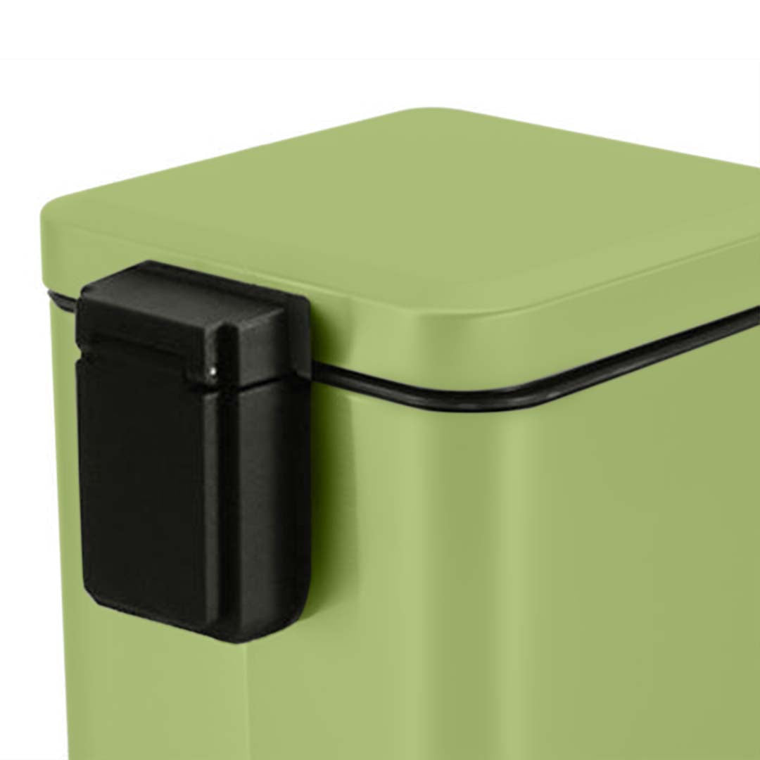 SOGA Foot Pedal Stainless Steel Rubbish Recycling Garbage Waste Trash Bin Square 12L Green • LUZ-RubbishBinSquare12LGreen