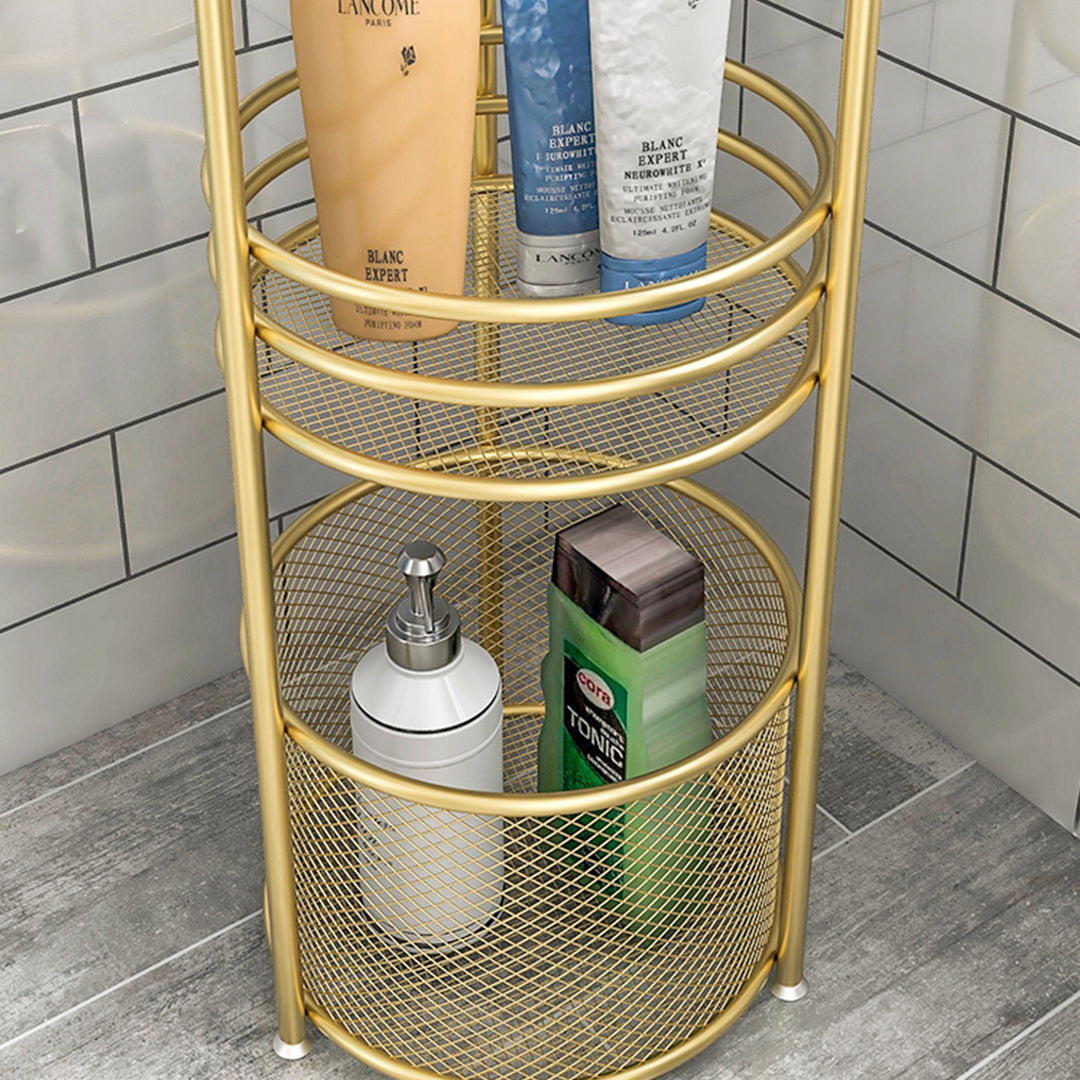 SOGA 3 Tier Bathroom Freestanding Storage Shelf Multifunctional Display Rack Organiser with Basket • LUZ-FPotZWJ15