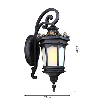Vintage Lantern 6X 62cm Wall Light Elegant Aluminum & Glass Design Classic Outdoor Lighting Rustic Vintage Style • LUZ-Lamp320M2X6