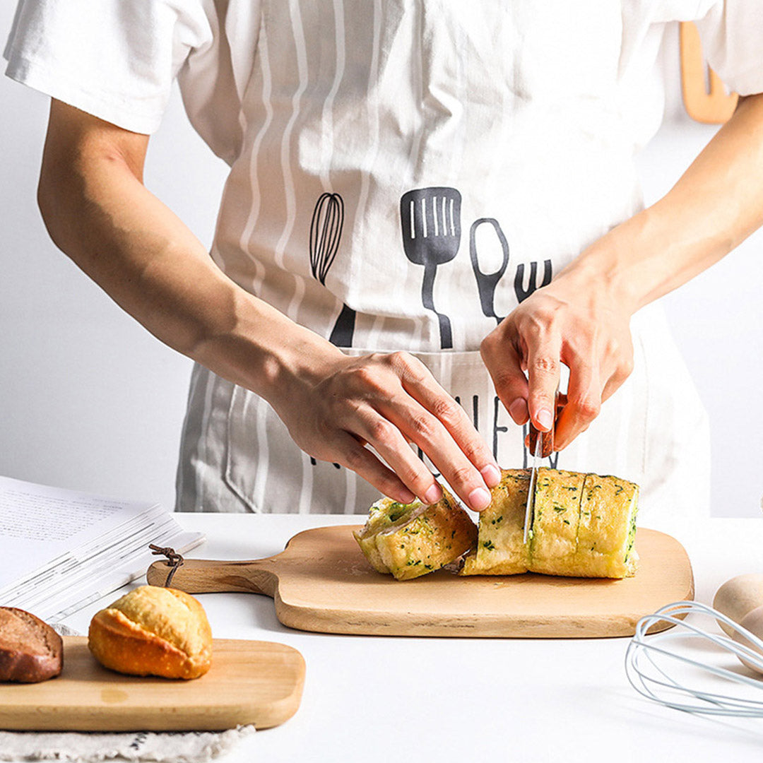 SOGA 2X 26cm Brown Rectangle Wooden Serving Tray Chopping Board Paddle with Handle Home Decor • LUZ-WodF601X2