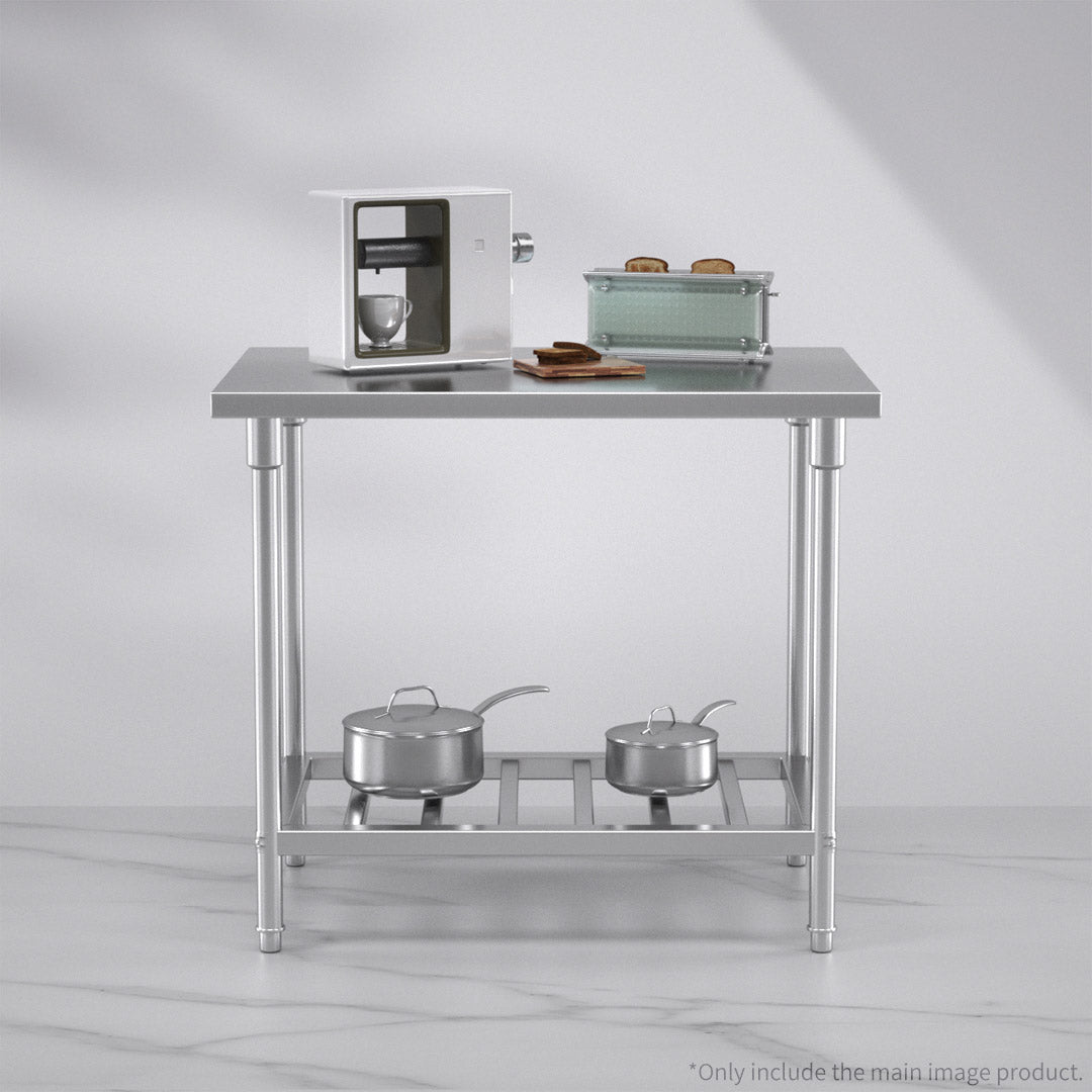 SOGA 100*70*85cm Commercial Catering Kitchen Stainless Steel Prep Work Bench • LUZ-WorkBenchSS2031100CM