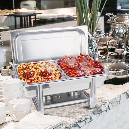 SOGA 2X Double Tray Stainless Steel Chafing Catering Dish Food Warmer • LUZ-ChafingDish56082X2