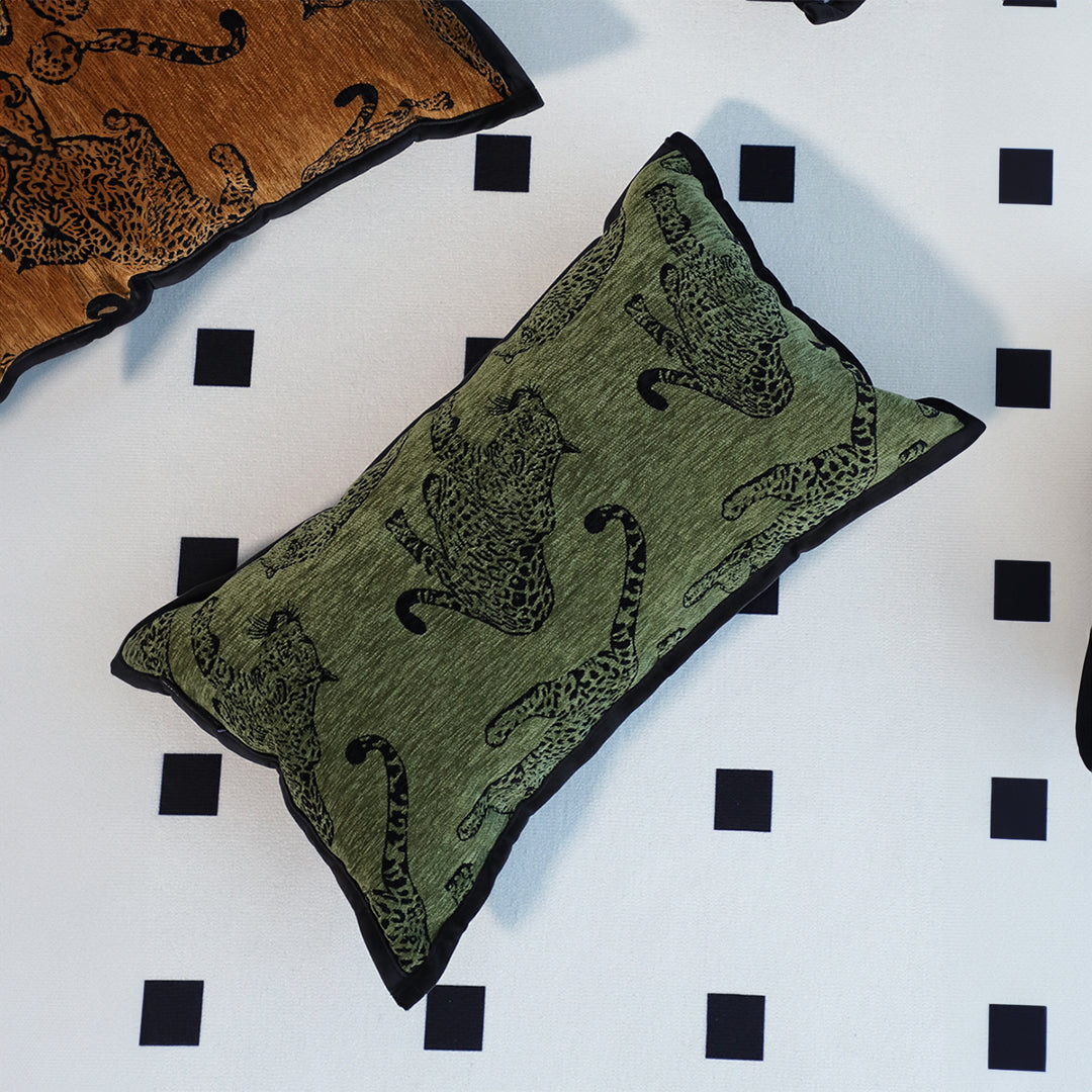 SOGA 2X 30cm Throw Pillow Green Leopard Lumbar Decorative Cushion for Living Room Home Decor • LUZ-FrenchCushion298X2