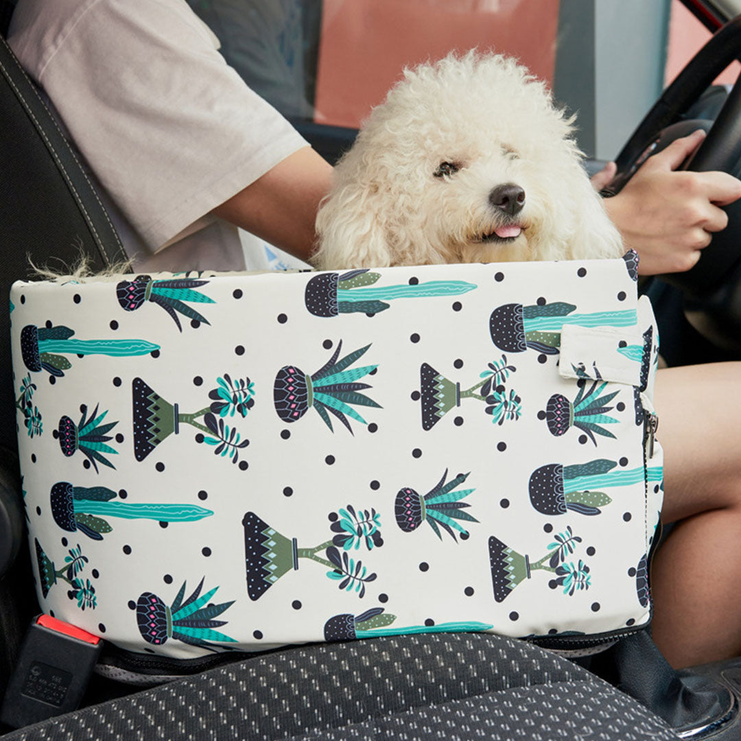 SOGA Car Central Control Nest Pet Safety Travel Bed Dog Kennel Portable Washable Pet Bag White • LUZ-CarPetBag029