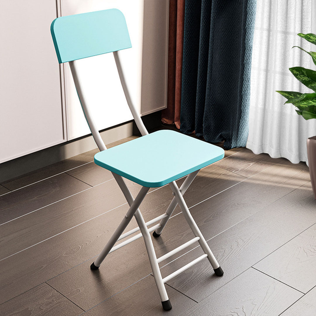 SOGA Blue Foldable Chair Space Saving Lightweight Portable Stylish Seat Home Decor Set of 2 • LUZ-ChairAS716