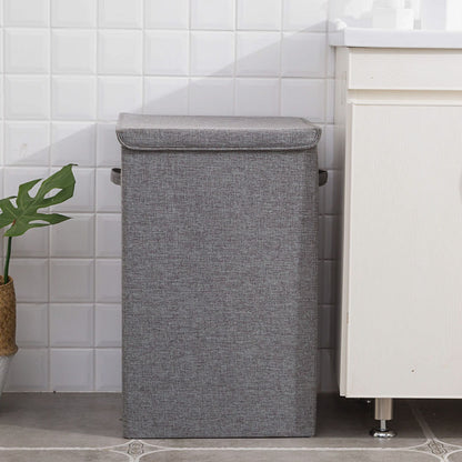 SOGA Grey Medium Collapsible Laundry Hamper Storage Box Foldable Canvas Basket Home Organiser Decor • LUZ-SBox101