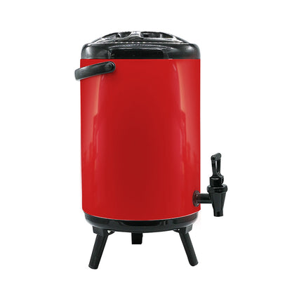 SOGA 16L Stainless Steel Insulated Milk Tea Barrel Hot and Cold Beverage Dispenser Container with Faucet Red • LUZ-VICDispenser16LRED