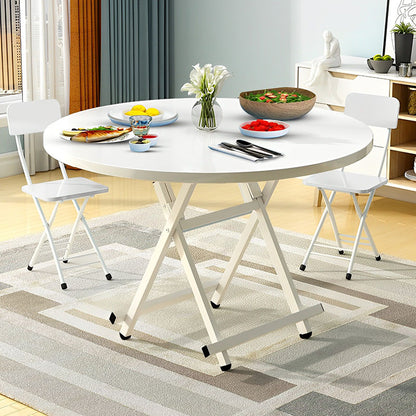 SOGA White Dining Table Portable Round Surface Space Saving Folding Desk Home Decor • LUZ-TableRD722
