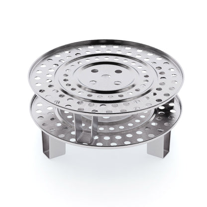 SOGA 28cm Stainless Steel Steamer Insert Stock Pot Steaming Rack Stockpot Tray • LUZ-SS-Rack28CM