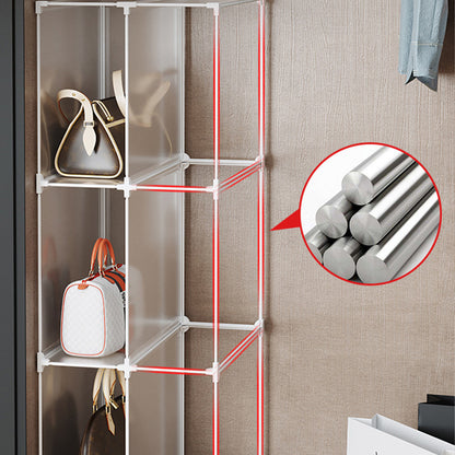 SOGA 2 Tier Multifunctional PP Plastic Bag Box Portable Cubby DIY Storage Shelves Stackable Handbag Purse Organiser • LUZ-BagBox005