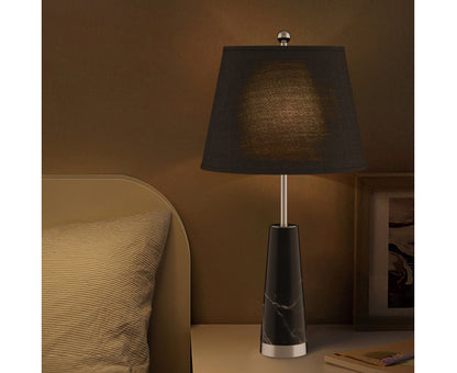 SOGA 68cm Black Marble Bedside Desk Table Lamp Living Room Shade with Cone Shape Base • LUZ-TableLampG68