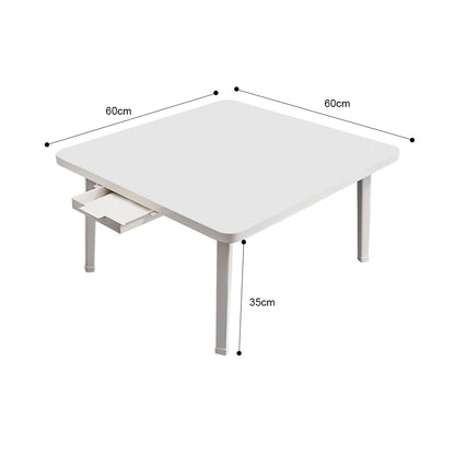 SOGA White Portable Floor Table Small Square Space-Saving Mini Desk Home Decor • LUZ-FloorTable501