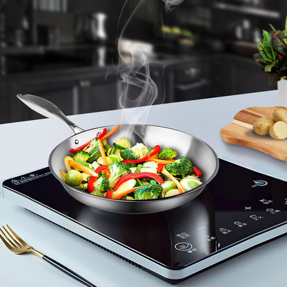 SOGA Stainless Steel Fry Pan 28cm Frying Pan Top Grade Induction Cooking FryPan • LUZ-FryPanSS286428CM