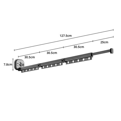 SOGA 2X 127.5cm Wall-Mounted Clothing Dry Rack Retractable Space-Saving Foldable Hanger • LUZ-BSXPGKQ05X2
