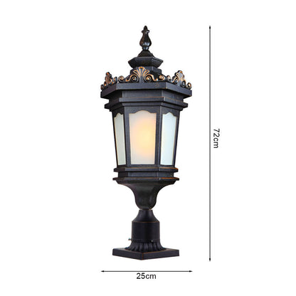 Vintage Lamp 6X 72cm Lantern Stand Elegant Aluminum & Glass Outdoor Light Antique Style Exterior Fixture • LUZ-Lamp320StandX6