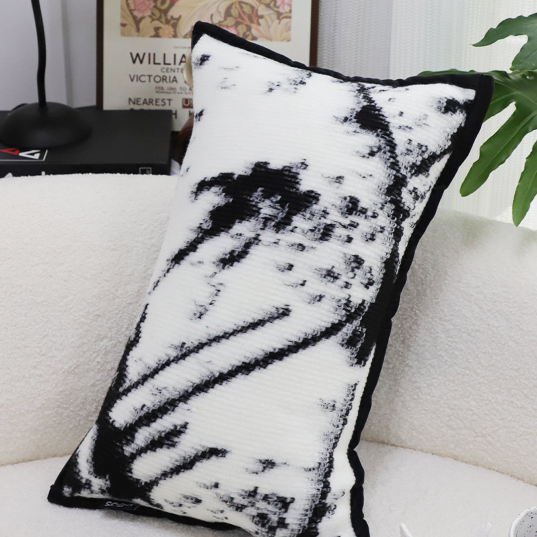 SOGA 35cm Throw Pillow Black and White Leopard Thick Premium Polyester Fiber for Home Decor • LUZ-FrenchCushion324