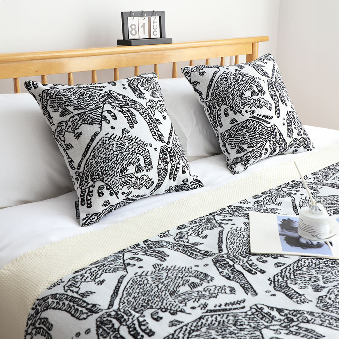 SOGA 1.8m Light Black Luxury Mottled Bed Vintage Scarf Runner Bedding Tail Pad Flag For Home Hotel Set of 3 • LUZ-BedFlagS83