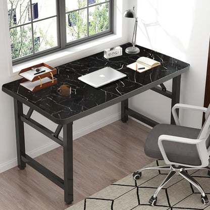 SOGA 2X 120x60x75cm Black Foldable Computer Study Table Easy Assembly Desk No Chair • LUZ-ComTableF2X2