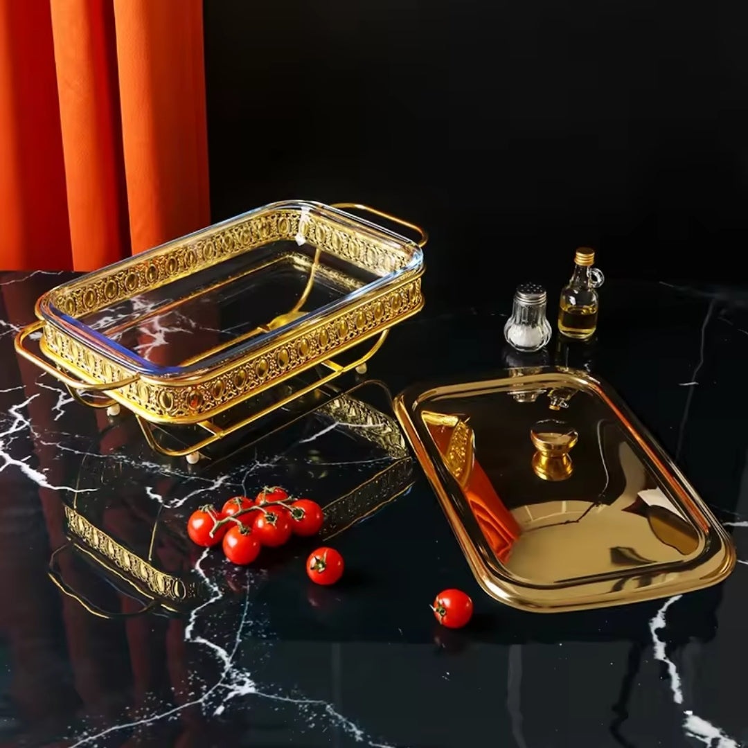 SOGA 2L Lace Dining Stove Cooking Appliance with Gold Color Kitchen Essential • LUZ-ChafingDish6V16