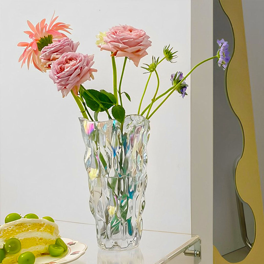 SOGA 29cm Glass Clear Vase Crystal VASE Thick Modern Home Decor • LUZ-GVaseClear29