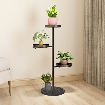 SOGA 2X 3 Tier Black Round Plant Stand Flowerpot Tray Display Living Room Balcony Metal Decorative Shelf • LUZ-FPotH102X2