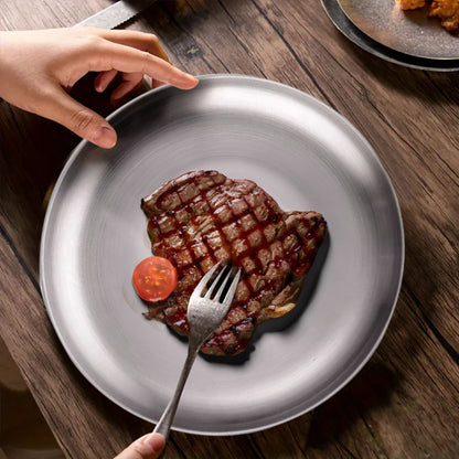 SOGA 23cm Premium Silver Grilling Plate  Durable Heat Resistant, Perfect for BBQs and Outdoor Cooking Kitchen Essential • LUZ-VICPlate54