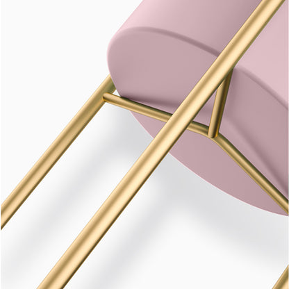 SOGA 2X 2 Layer 42cm Gold Metal Plant Stand with Pink Flower Pot Holder Corner Shelving Rack Indoor Display • LUZ-FPotH45PNKX2