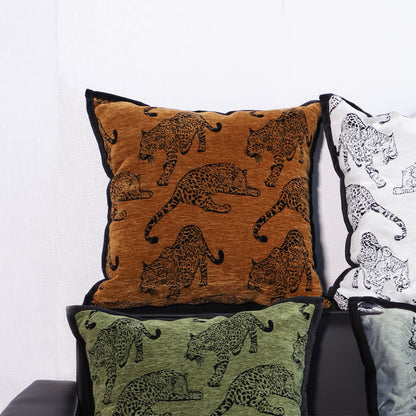 SOGA 2X 45cm Throw Pillow Dark Brown Leopard Square Retro Decorative Cushion for Living Room • LUZ-FrenchCushion299X2