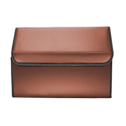 SOGA 2X Leather Car Boot Collapsible Foldable Trunk Cargo Organizer Portable Storage Box Coffee Small • LUZ-StorageCOFSmlX2