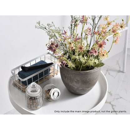 SOGA 2X 32cm Rock Grey Round Resin Plant Flower Pot in Cement Pattern Planter Cachepot for Indoor Home Office • LUZ-FPotA3704X2