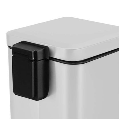 SOGA Foot Pedal Stainless Steel Rubbish Recycling Garbage Waste Trash Bin Square 6L White • LUZ-RubbishBinSquare6LWhite