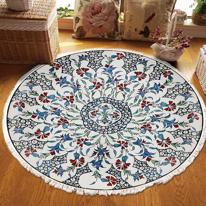 SOGA 2X 120cm Mandala Area Rug for Living Room Lounge, Bedroom, Anti-slip Doormat, Home Decor • LUZ-CarpetXLS11LgeX2