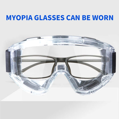 Clear Protective Eye Glasses Safety Windproof Lab Goggles Eyewear • LUZ-GogglesX1