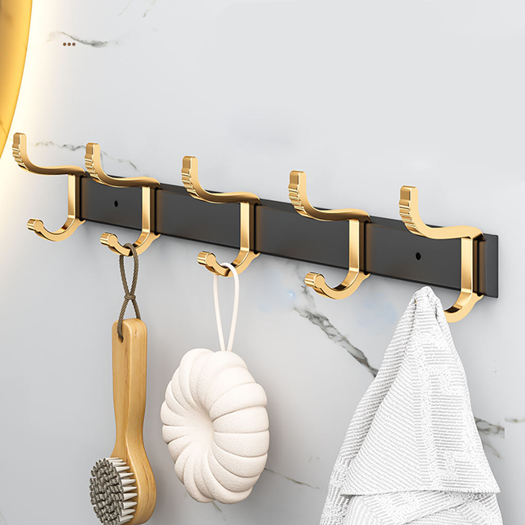 SOGA 2X 41cm Wall Mounted Towel Rack Space-Saving Hanger Organiser with Durable Hooks • LUZ-TAN1014X2