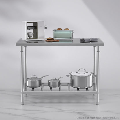 SOGA 120*70*85cm Commercial Catering Kitchen Stainless Steel Prep Work Bench • LUZ-WorkBenchSS2032120CM
